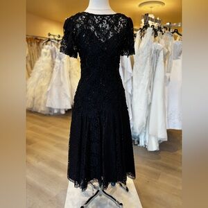 HW Collections vintage Elegant Black Lace Dress